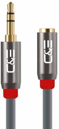 C&E AUX Cable 3 m 10ft(3M) 3.5mm Aux Male to Female Extension Stereo Audio Cable Grey