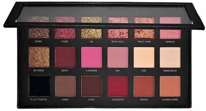 एंजेली 18 Color Eyeshadow Palette Eye Makeup Palette 10 Matte + 8 Shimmery Eye Shadow Rose Gold Edition 18 g