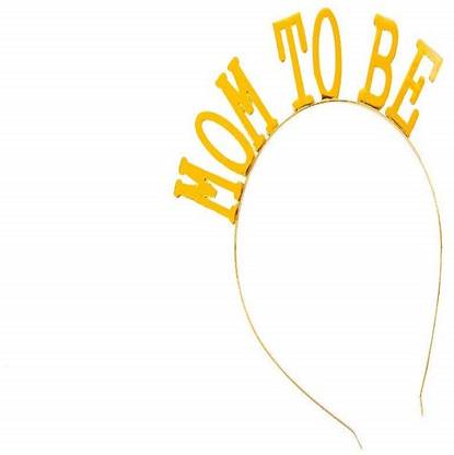 Hippity Hop Mom To be Metal Baby Shower Tiara Headband / Hairband for women,Girls with Mom To Be letters, Baby Shower Props(Gold) Hair Band