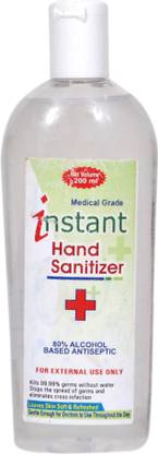 Instant Medical Grade Water Based  with 80% Alcohol - 200 ML Hand Sanitizer Bottle