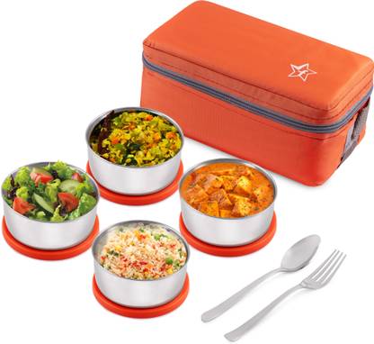 Flipkart SmartBuy 4 Pcs Steel 4 Containers Lunch Box