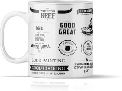 Madee Arts kitchen quotes printed tea and coffee Ceramic Coffee Mug