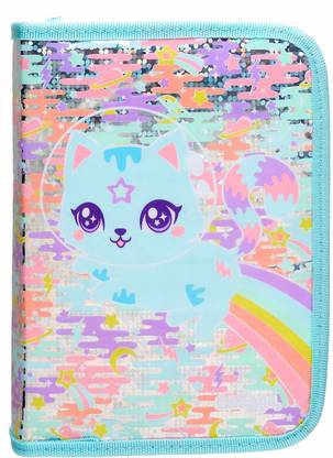 Smiggle NA Cat Print Art Polyester Pencil Box