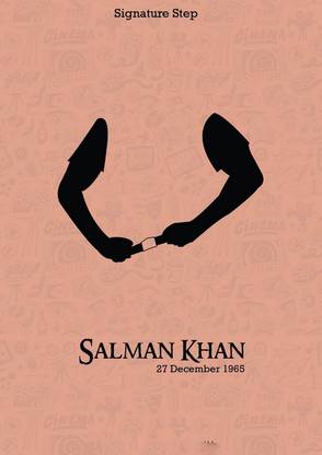 salman khan signature step wall poster minimal bollywood poster Paper Print