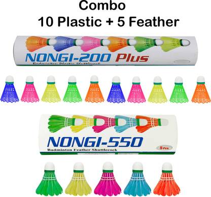 Nongi 550 Combo Feather and Plastic Shuttle  - Multicolor