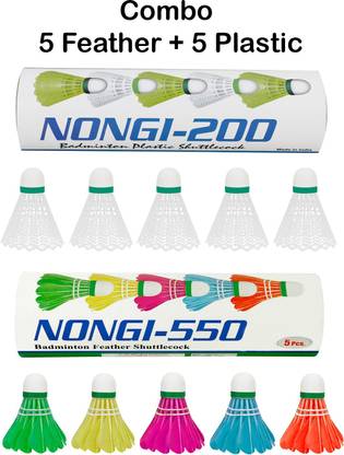 Nongi 550 Combo Feather and Plastic Shuttle - White