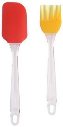 फिनोक्स Silicon Brush & Spatula for Kitchen Cooking Oiling, Face, Clove Pastry Cake Mixer, Decorating, Backing, Glazing, Brush for Grilling, Multipurpose 1 pair silicon Flat Pastry Brush सिलिकॉन फ्लैट पेस्ट्री ब्रश