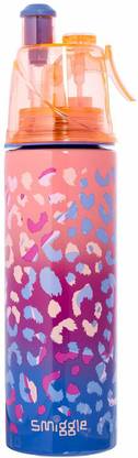 Smiggle Spritz Stainless Steel Drink Bottle with Misting Function | Leopard Print 500 ml Sipper