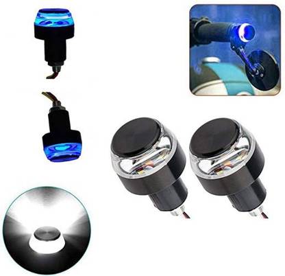 Ramanta Bike scooty handle weight light with turn signal White and Blue Bike Handlebar Weights