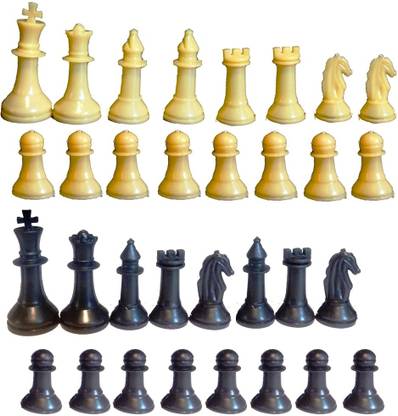 ONEX Complete Set of 32 Plastic Chess Pieces, Chess Coins, Hollow Inside - Light Weight ordinary quality Board Game Accessories
