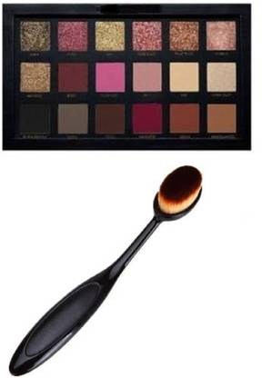 D.B.Z. Oval Shape Foundation Brush And Rose Gold Textured Eye Shadow (2 Items in the set)