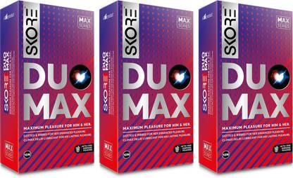 SKORE Duo Max Dotted and Ribbed Climax Delay Condoms with Disposal Pouches Condom