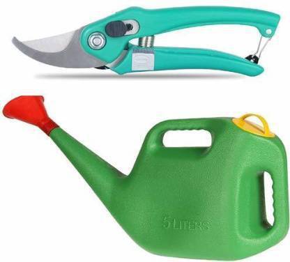 Ravel 5-Liter Premium Plastic Watering Can + Gardening Pruning Shear Garden Tool Kit
