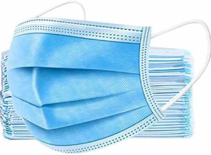 ketmart Disposable Face Masks – 3-Ply Blue Mask, Non-Woven, Safety Filter Face Shield – Comfortable, Breathable, Triple Layer Protection With Elastic Earloop for Men, Women, Children(pack-100) Surgical Mask With Melt Blown Fabric Layer