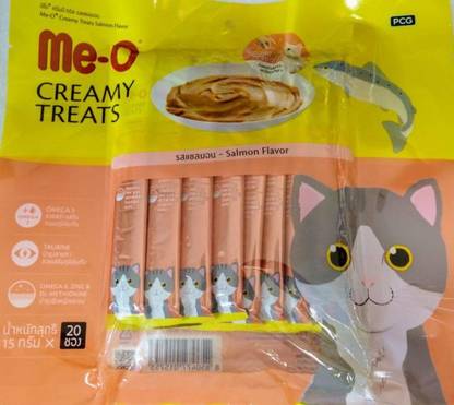 Me-O pet food for cats pack of 1 (4pcs) .06kg Salmon 0.6 kg Wet Adult Cat Food