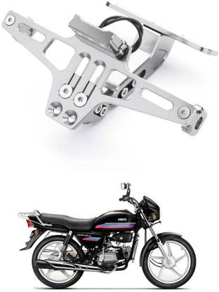 Vizzard Bike Number Plate Silver Tidy With Led Light For Apache , FZ , R15 , Duke , Ktm , Splendor , Pulsar , Tvs , Universal Bike Bike Number Plate