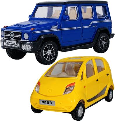 Miniature Mart Pack Of 2 Small Size Made Of Plastic Nano Car & Passenger SUV Indian Automobile Vehicle Models Toy Car With Pull Back & Go Action Toys for Kid| Car Toy For Boys | Children Playing Toy Car for Babies | Cars For Kids | Use As Showpieces [2 COMBO OFFER]