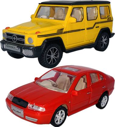 Miniature Mart Set Of 2 Small Size Plastic Made Indian Car Models Skuba Passenger Car + Mini Benz SUV Indian Automobile Car Toy Series With Pull Back & Go Toys for Kid| Car Toy For Boys | Children Playing Toy Car for Babies | Cars For Kids | Use As Showpieces [2 COMBO OFFER] [SMALL SIZE TOYS]