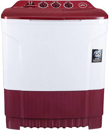 Godrej 7.2 kg Semi Automatic Top Load Washing Machine Red, White