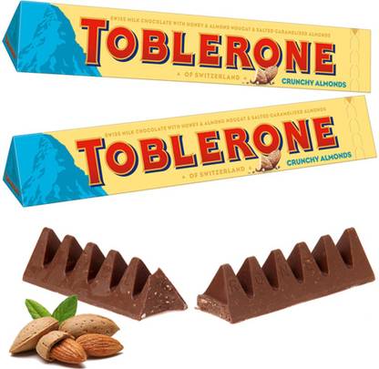 Toblerone Almond Nougat & Salted Caramelised & Crunchy (Imported) Bars