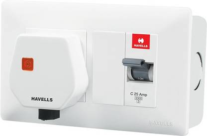 HAVELLS DBOXX PROTECTED SOCKET DHDMCSN0251025-Pk1 MCB