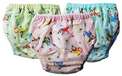 Chinmay Kids Baby Panty for Boys and Girls Reusable Waterproof with Soft Lining Inside Absorbable Plastic Outside- Colorful Print Extra Large Size - Pack of 3