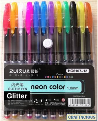 Craftacious Glitter Pens 1.0 mm Nib Gel Pen