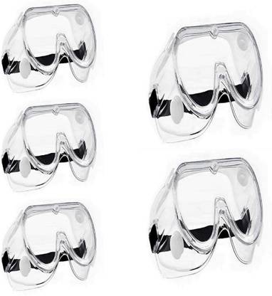 JMD G1 Safety Goggle G1 Anti-Fog Protective Safety Goggles Clear Lens Wide-Vision Adjustable Anti Splash Eye Protection Soft Lightweight Eye wear - Combo of 5 Laboratory  Safety Goggle