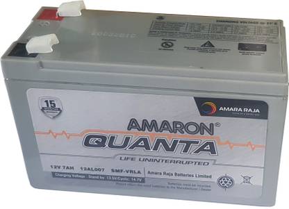 amaron 12V 7Ah SMF UPS-Emergency Battery.Battery for Use in UPS/Solar and More Instruments. (SMF-VRLA 12AL007 / 12V, 7AH @C20) AGM Solar Battery