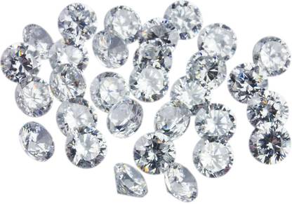 Utkarsh (Pack of 100 Pcs Approx) Gem Clear Round Crystal Diamond Stone Pearl Bead Moti Embroidery Craft Material for Artificial Jewellery Making Beading Scrap Booking Craftworks and Decorations