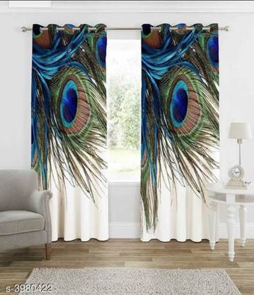 WEBICOR 150 cm (5 ft) Polyester Semi Transparent Window Curtain (Pack Of 2)