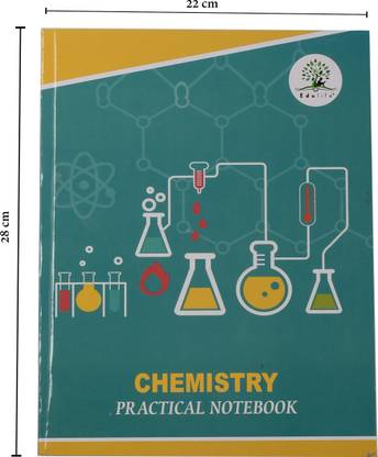 Edulife Chemistry Practical Notebook Regular Notebook 1 Side Ruled & 1 Side Plain 200 Pages