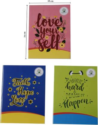 Edulife Love Your Self Regular Notebook 4 Ruled Line 160 Pages