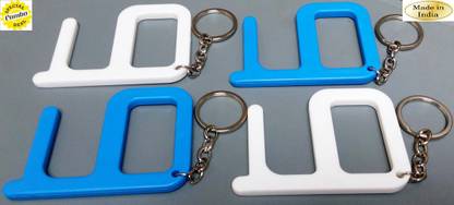 kd collections KD589-(4 Pcs) Virus Protection Keychain Safety Key chain for Virus No Touch Keychain Handsfree Keychain no touch Tool Contactless Key Door Opener Safe Touch Key touchless key Antimicrobial Keychain Key Chain