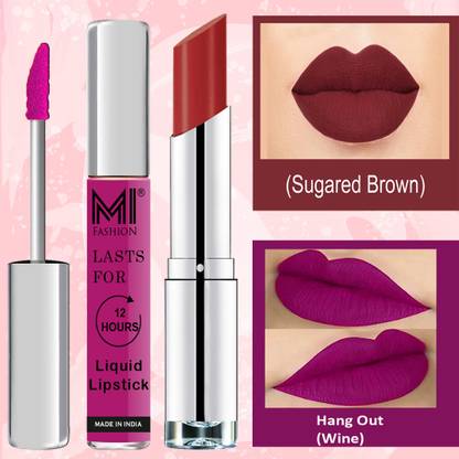 MI FASHION Made in India Lipstick Combo Offers 100% Veg Long Lasting Cruelty Free Code no 1242