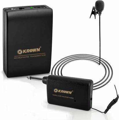 KEKROWN WR-601 FM Wireless Clip Lavalier/Lapel Microphone - Portable Tie Clip Lav lapel Mic set with Volume Control, 20 ft range - Tra Microphone