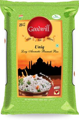 GOODWILL Uniq Long Grain White Aromatic (25Kg) Basmati Rice (Long Grain, Steam)