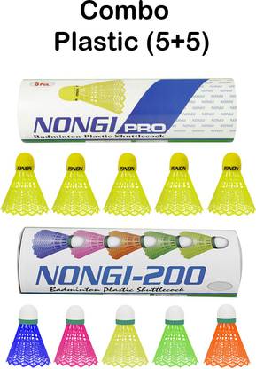Nongi PRO combo Plastic Shuttle  - Multicolor