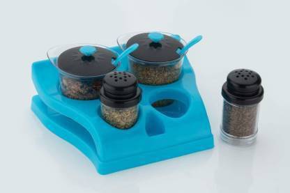 AMEZO STORE Pickle Jar 4 Box 2 Spoon Plastic Storage Pouch