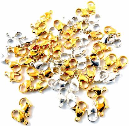 Delush Jewellery Making Lobster Clasps Claw Hooks for Necklace and Bracelet 6 Mm Silver & Gold