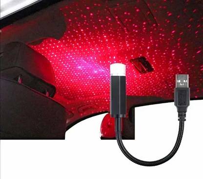 TEJAS SMART GADGETS Star Projector Night Light, Adjustable USB Laser Light Romantic Galaxy Flexible Interior Car Lights, Portable Night Lamp Decorations for Car, Ceiling, Bedroom, Party and More A132 Car Fancy Lights (Red) Car Fancy Lights