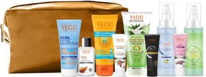 VLCC Nourish & Shine Kit with Pouch (Assorted Color) | skin Care, Hair Care, hygiene Essentials Combo for women | beauty combo set for women | beauty gift set | beauty Sets | skin care combo