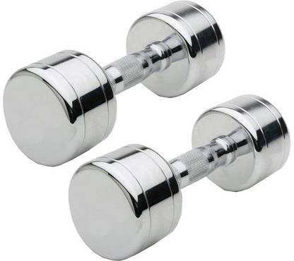 Gowin 5KG Steel Dumbbell Crome Plated Fix Weight Dumbbells (2.5KG Pair) Fixed Weight Dumbbell