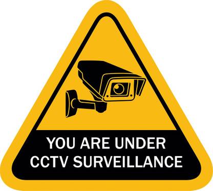 Anweshas Set of 3 CCTV Warning in Hindi English, You are Under CCTV Surveillance Sricker, Sign for Bank Company Office Shopping Mall Shops Security Information Emergency Sign