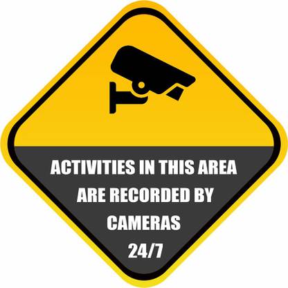Anweshas Set of 3 CCTV Warning, Activities in this Area are Recorded by Cameras 24/7, Sign for Bank Company Office Shopping Mall Shops Security Information Emergency Sign