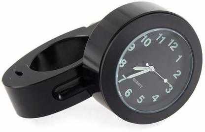 BIKER SHOPPEE MOTORCYCLE HANDLE WATERPROOF CLOCK Handle Bar