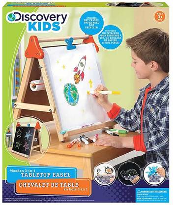 Discovery Kids Wooden 3In1 Tabletop Easel