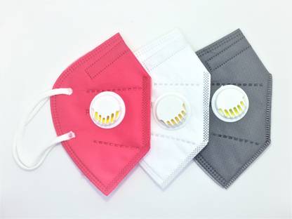 Krullers KN95/N95 with Filter Face Mask, Anti-Pollution & Anti Virus Breathable Face Mask With Melt Blown Fabric Layer (pack of 3) KRUN95-PWG-P3 Reusable, Washable