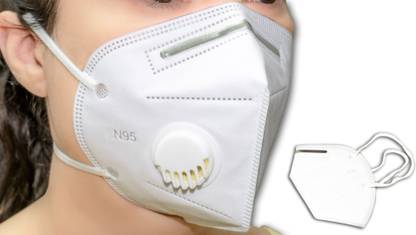 Bukkum Self-Priming N95 Protective Mask w/ Ear Loops w/ Exhale Valve (Disposable) (Pack of 1 Pc) | Particulate Matter Filter N95DISPWTV01