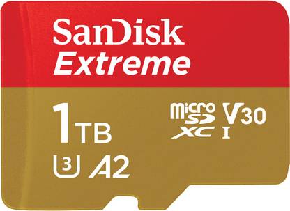 SanDisk SDSQXA1-1T00-GN6MN Extreme 1 TB MicroSDXC UHS Class 3 160 Mbps  Memory Card Compatible with Camera, Tablet, Mobile